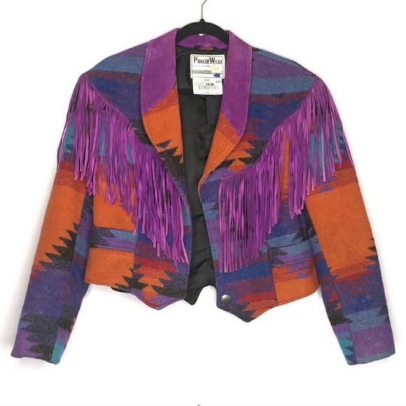 ***🚨ISO VTG Pioneer Wear Navajo Fringe Jacket - Picture 4 of 5